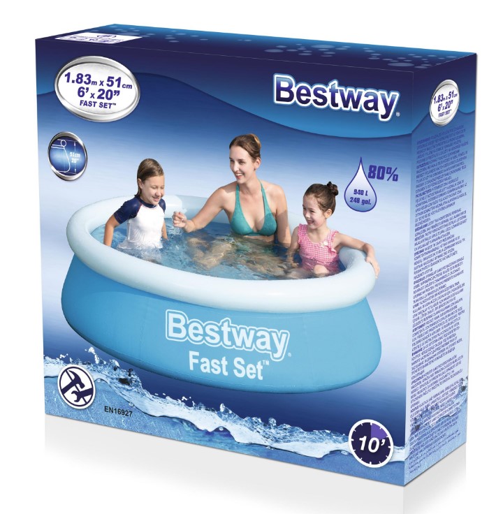 בריכה מתנפחת מוגבהת עגולה בגודל 183X51 ס"מ BESTWAY