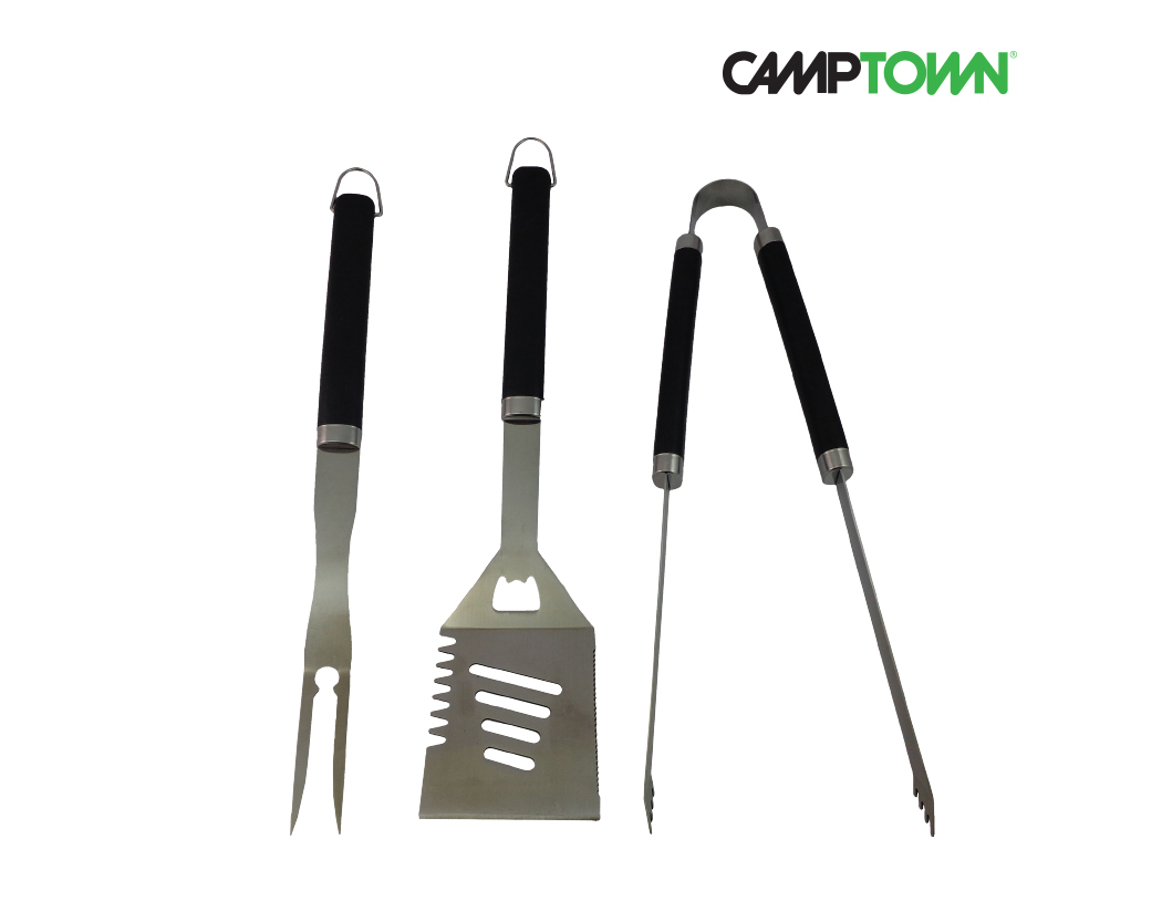 סט 3 כלי צלייה לגריל גז/מנגל עשוי נירוסטה