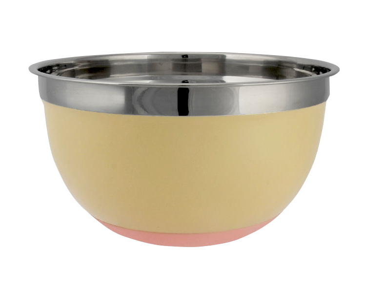 סט 5 קערות נירוסטה בצבע קרם עם בסיס סילקון מסדרת השף SEGEV